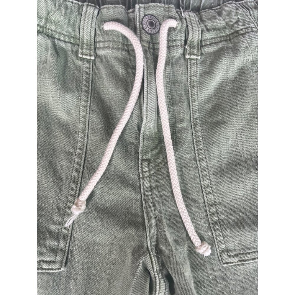 American Eagle Stretch Tomgirl Utility Jogger Green Mid Rise Casual Size 2R - Picture 4 of 6